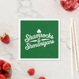 Prettig St. Patrick's Day Lucky Shamrock&Shenaniga Servet