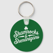 Prettig St. Patrick's Day Lucky Shamrock&Shenaniga Sleutelhanger (Voorkant)