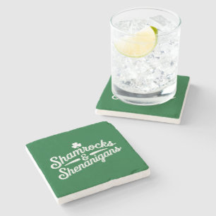 Prettig St. Patrick's Day Lucky Shamrock&Shenaniga Stenen Onderzetter