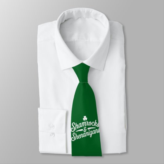Prettig St. Patrick's Day Lucky Shamrock&Shenaniga Stropdas (Gebonden)