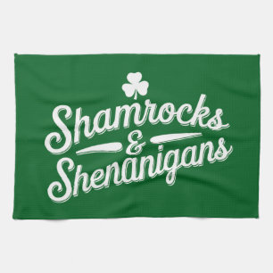 Prettig St. Patrick's Day Lucky Shamrock&Shenaniga Theedoek