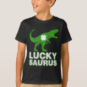 Prettig St. Patrick's Day Luckysaurus Dinosaur Sha T-shirt (Voorkant)