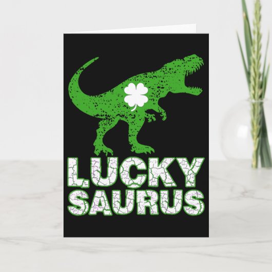 Prettig St. Patrick's Day Luckysaurus Dinosaurus S Kaart (Voorkant)