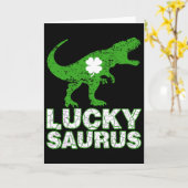 Prettig St. Patrick's Day Luckysaurus Dinosaurus S Kaart (Gele Bloem)