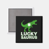 Prettig St. Patrick's Day Luckysaurus Dinosaurus S Magneet (Voorkant / Achterkant)