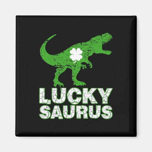 Prettig St. Patrick's Day Luckysaurus Dinosaurus S Magneet (Voorkant)