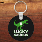 Prettig St. Patrick's Day Luckysaurus Dinosaurus S Sleutelhanger (Voorkant)