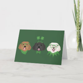 Prettig St. Patrick's Day Maltipoo Honden Feestdagen Kaart