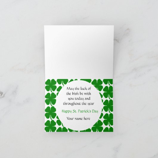 Prettig St. Patrick's Day met binnenste groet   Feestdagen Kaart (Binnen)