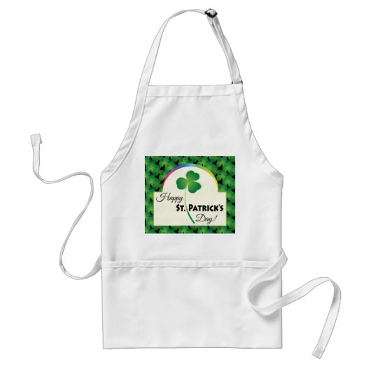 Prettig St. Patrick's Day met klaver Standaard Schort (Voorkant)