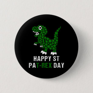 Prettig St. Patrick's Day Patrex T-rex Dinosaur Gr Ronde Button 5,7 Cm