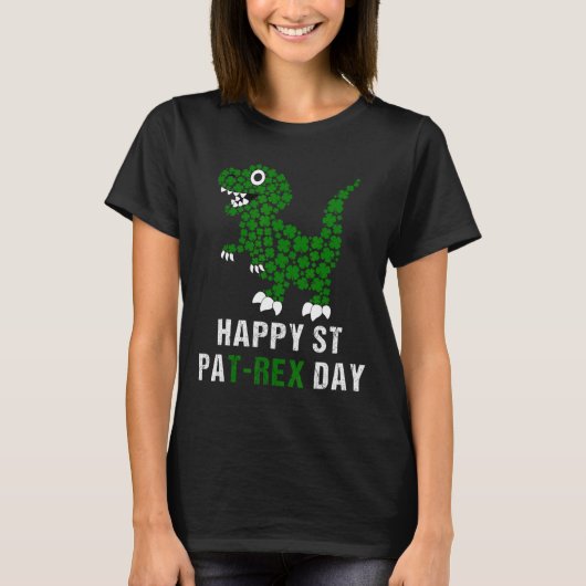 Prettig St. Patrick's Day Patrex T-rex Dinosaur Gr T-shirt (Voorkant)