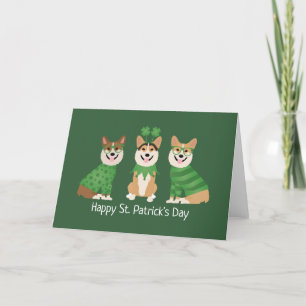 Prettig St. Patrick's Day Pembroke Welsh Corgi Hon Feestdagen Kaart