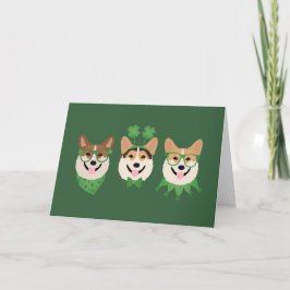 Prettig St. Patrick's Day Pembroke Welsh Corgi Hon Feestdagen Kaart