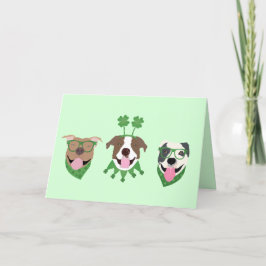 Prettig St. Patrick's Day Pit Bull Honden Feestdagen Kaart