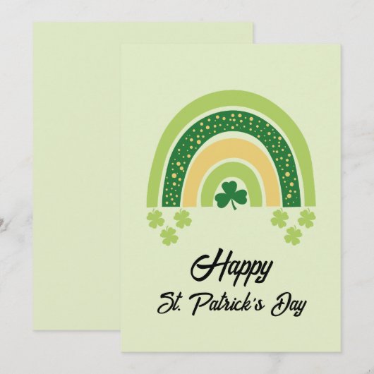 Prettig St. Patrick's Day Regenboog Groen Goud Feestdagenkaart (Voorkant / Achterkant)