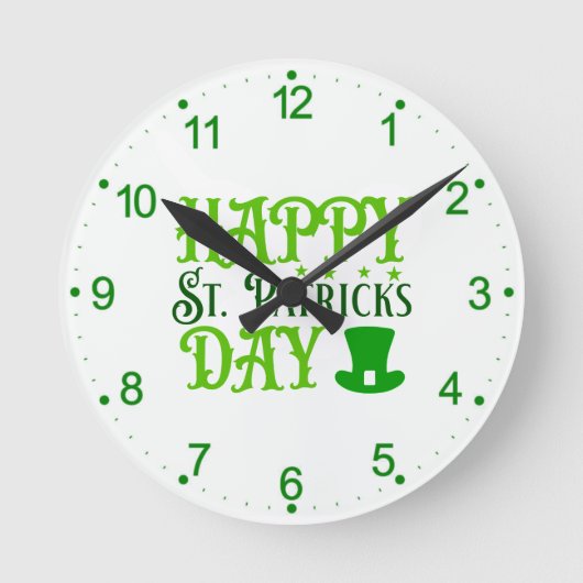 Prettig St. Patrick's Day Ronde Klok (Voorkant)