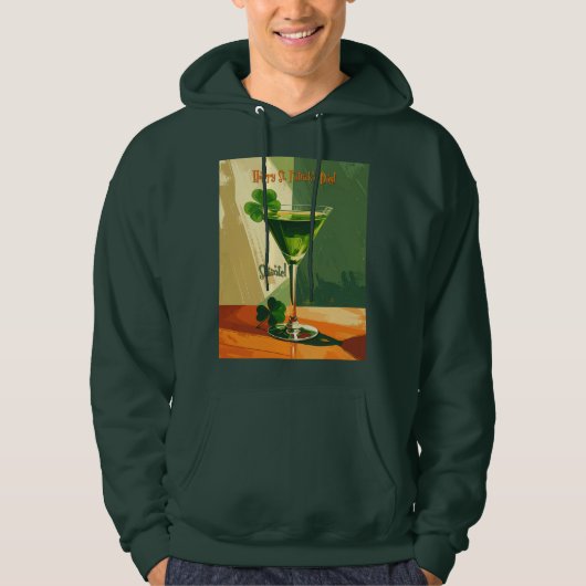 Prettig St. Patrick's Day Shamrock Martini Hoodie (Voorkant)