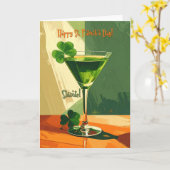 Prettig St. Patrick's Day Shamrock Martini  Kaart (Gele Bloem)