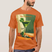 Prettig St. Patrick's Day Shamrock Martini T-shirt (Voorkant)