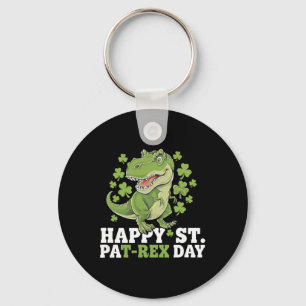 Prettig St. Patrick's Day T-rex en klavertjes St.  Sleutelhanger