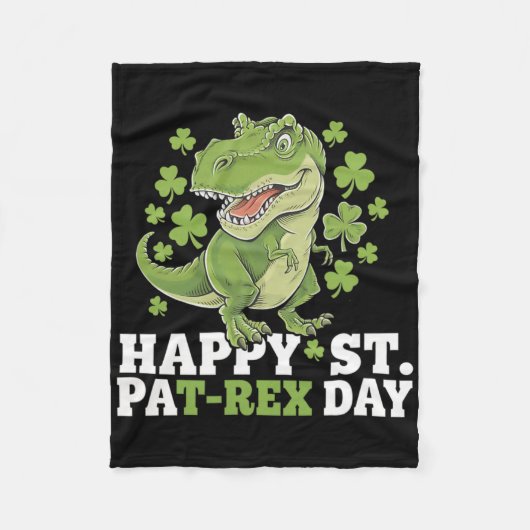 Prettig St. Patrick's Day T-rex en shamrocks St. P Fleece Deken (Voorkant)