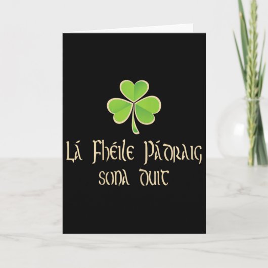 Prettig St. Patrick's Day Toe In Het Iers - A Kaart (Voorkant)