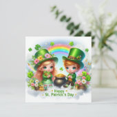Prettig St. Patrick's Day Vakantiekaart Feestdagenkaart (Staand voorkant)