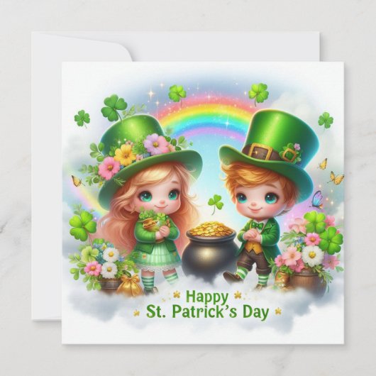 Prettig St. Patrick's Day Vakantiekaart Feestdagenkaart (Voorkant)