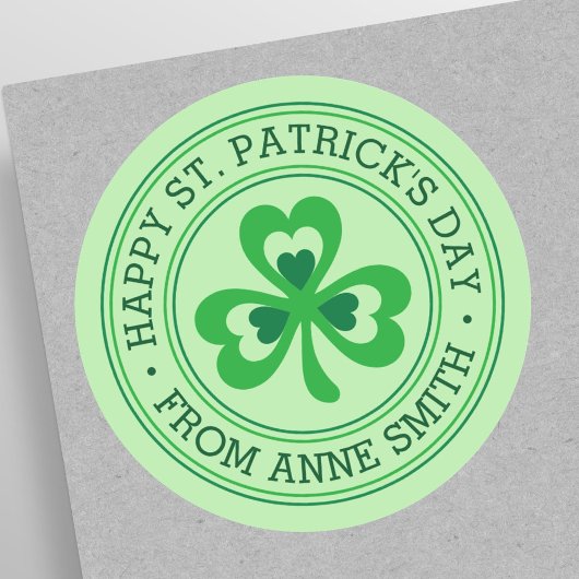 Prettig St. Patrick's Day van aangepaste naam klav Ronde Sticker
