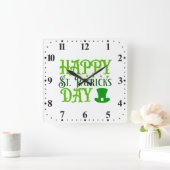 Prettig St. Patrick's Day Vierkante Klok (Huis)