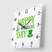 Prettig St. Patrick's Day Vierkante Klok (Hoek)
