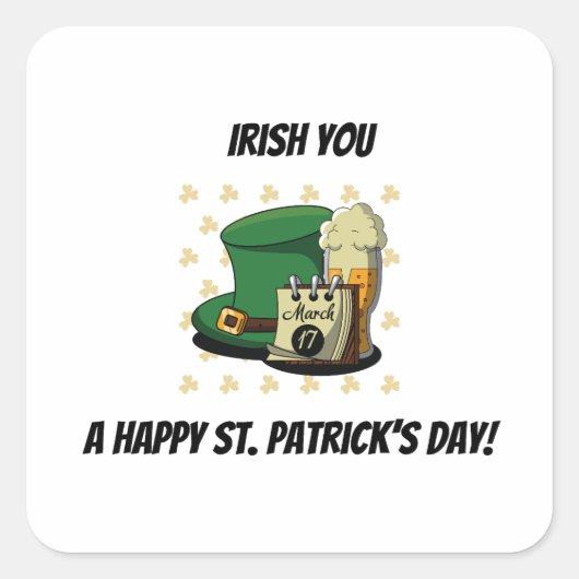 Prettig St. Patrick's Day Vierkante Sticker (Voorkant)