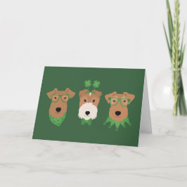 Prettig St. Patrick's Day Wels Wire Fox Terrier Ho Feestdagen Kaart
