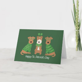 Prettig St. Patrick's Day Welshe Wire Fox Terrier  Feestdagen Kaart