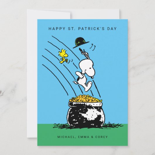 Prettig St. Patrick's Day Woodstock Feestdagenkaart (Voorkant)