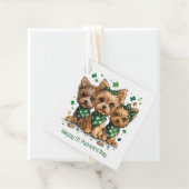 Prettig St. Patrick's Day Yorkshire Terrier Honden Bedankjes Labels (In situ)