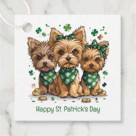 Prettig St. Patrick's Day Yorkshire Terrier Honden Bedankjes Labels
