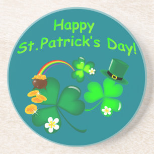 Prettig St. Patrick's Day Zandsteen Onderzetter