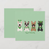 Prettig St. Patricksdag Franse Bulldoggen Feestdagenkaart (Voorkant / Achterkant)