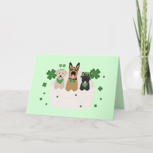 Prettig St. Patricksdag Hond Mail Feestdagen Kaart (Voorkant)