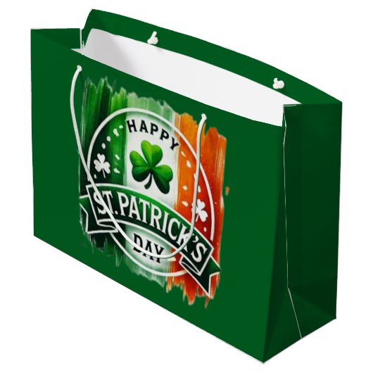 Prettig St. Patty's-dag Groot Cadeauzakje (Achterkant Gekanteld)