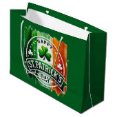 Prettig St. Patty's-dag Groot Cadeauzakje (Voorkant Gekanteld)