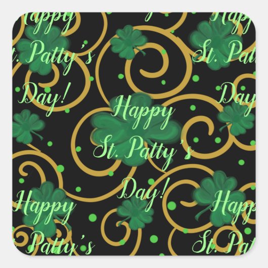 Prettig St. Patty's Dag       Vierkante Sticker (Voorkant)