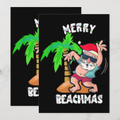 Prettig strand kerstfeest in juli grap Santa Kerst Kaart (Voorkant / Achterkant)