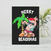 Prettig strand kerstfeest in juli grappige kerstma kaart (Staand voorkant)