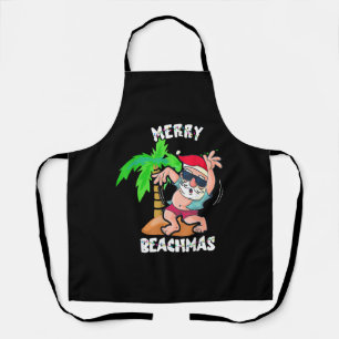 Prettig strand Kerstmis in juli grappige kerstman  Schort