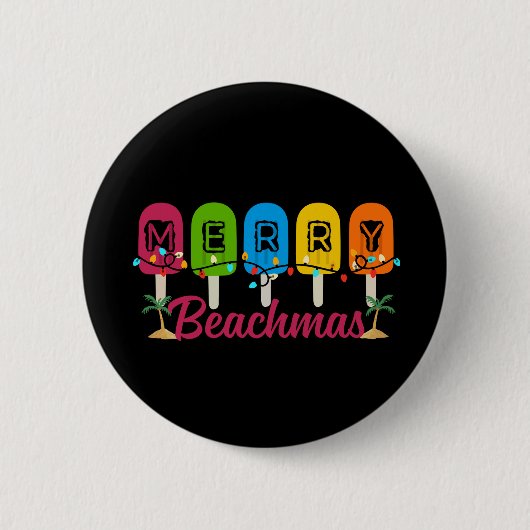 Prettig strandkerstfeest Kerst in juli Ronde Button 5,7 Cm (Voorkant)