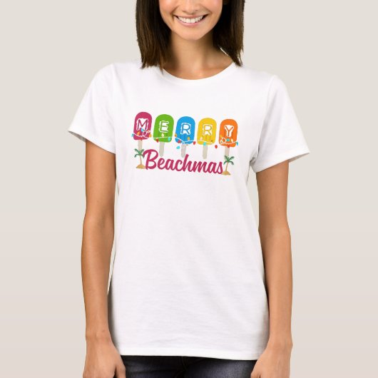 Prettig strandkerstfeest Kerst in juli T-shirt (Voorkant)
