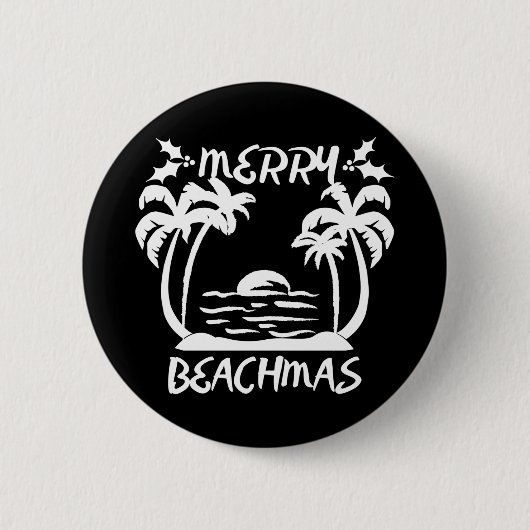 Prettig strandkerstfeest Kerstmis in juli Ronde Button 5,7 Cm (Voorkant)
